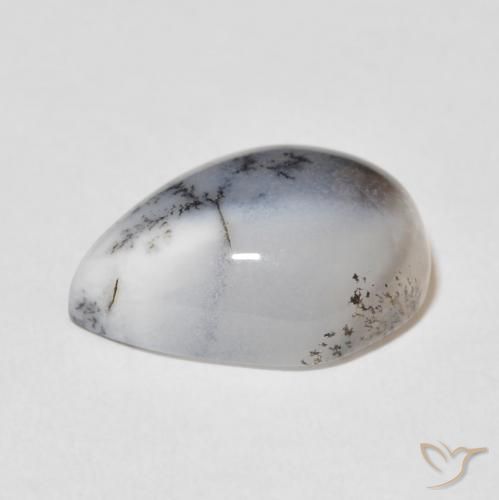 Dendritic Agate Gemstone in 16 x 12 mm (calibrated) Size for Sale, Dendritic Agate Stone in Multicolor White Color