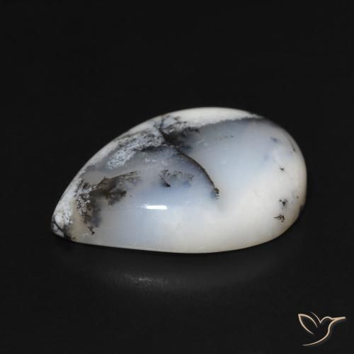 Dendritic Agate Gemstone in 20 x 15 mm (calibrated) Size for Sale, Dendritic Agate Stone in Multicolor White Color