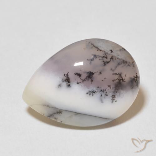 8.55ct Natural Multicolor White Dendritic Agate, Pear Shape, Opaque