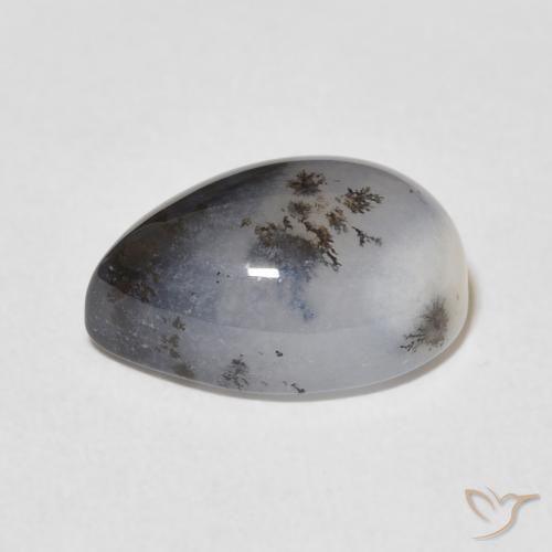Dendritic Agate Gemstone in 13 x 9 mm (calibrated) Size for Sale, Dendritic Agate Stone in Multicolor White Color