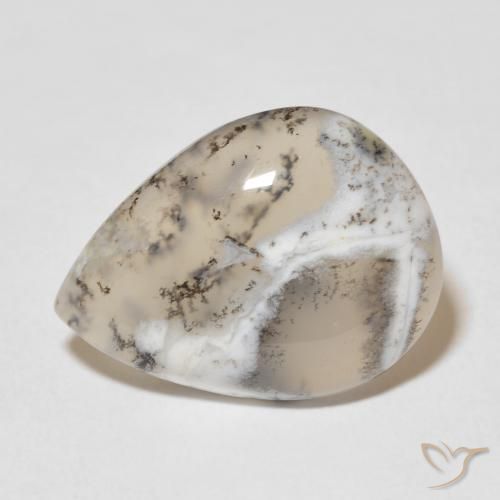 11.27ct Natural Multicolor White Dendritic Agate, Pear Shape, Opaque
