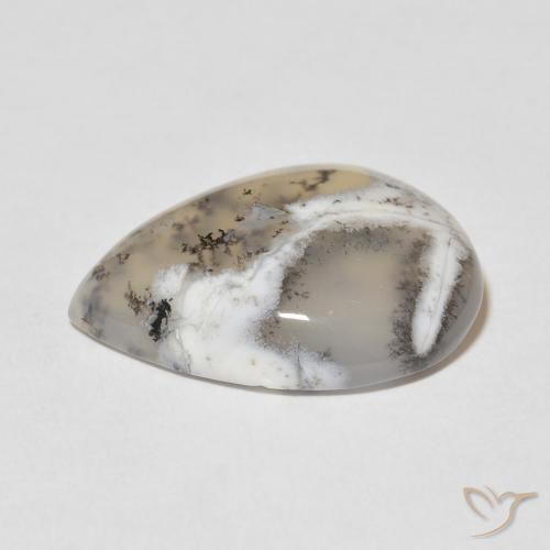 Dendritic Agate Gemstone in 20 x 15 mm (calibrated) Size for Sale, Dendritic Agate Stone in Multicolor White Color