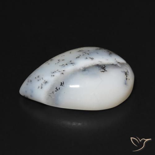 Dendritic Agate Gemstone in 18 x 13 mm (calibrated) Size for Sale, Dendritic Agate Stone in Multicolor White Color