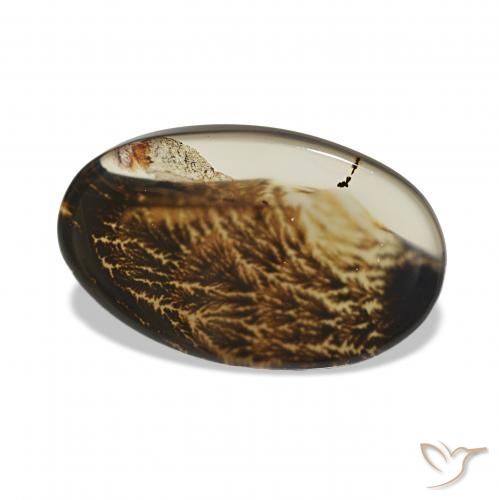 4.17 ct Multicolor Dendritic Agate Stone, Natural Dendritic Agate in Oval Cabochon Shape for Sale