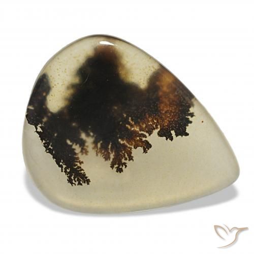 4.62 ct Multicolor Dendritic Agate Stone, Natural Dendritic Agate in Pear Cabochon Shape for Sale