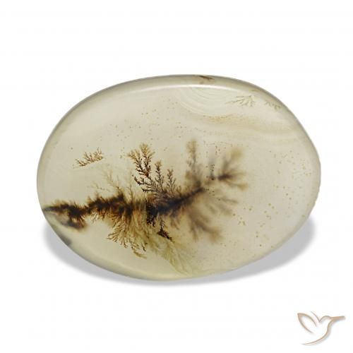 4.44 ct Multicolor Dendritic Agate Gemstone, Dendritic Agate Gem in Oval Cabochon Shape for Sale.