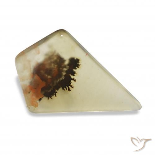 4.47 ct Multicolor Dendritic Agate Stone, Natural Dendritic Agate in Rhomb Cabochon Shape for Sale