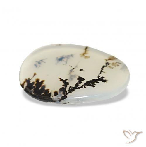 Dendritic Agate Gemstone in 16 x 12.6 mm Size for Sale, Dendritic Agate Stone in Multicolor Color