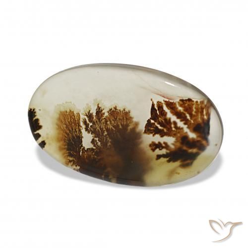 6.55 ct Multicolor Dendritic Agate Stone, Natural Dendritic Agate in Oval Cabochon Shape for Sale