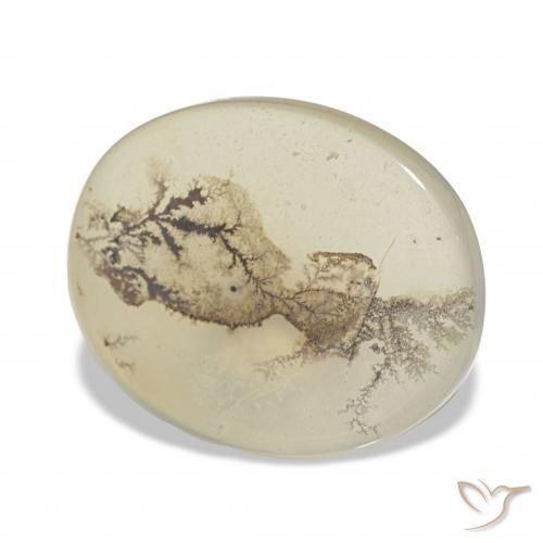 6.36 ct Multicolor Dendritic Agate Stone, Natural Dendritic Agate in Oval Cabochon Shape for Sale