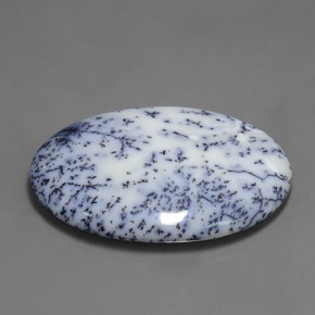 53.63 ct Multicolor Dendritic Chalcedony Stone, Natural Dendritic Chalcedony in Oval Cabochon Shape for Sale