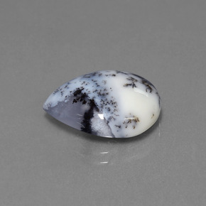 6.56 ct Multicolor Dendritic Chalcedony Stone, Natural Dendritic Chalcedony in Pear Cabochon Shape for Sale