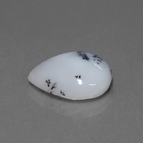 7.06 ct Multicolor Dendritic Chalcedony Stone, Natural Dendritic Chalcedony in Pear Cabochon Shape for Sale