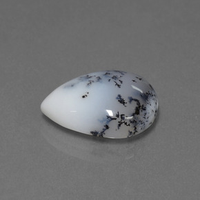 7.17 ct Multicolor Dendritic Chalcedony Stone, Natural Dendritic Chalcedony in Pear Cabochon Shape for Sale