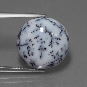 9.76 ct Multicolor Dendritic Chalcedony Gemstone, Dendritic Chalcedony Gem in Round Cabochon Shape for Sale.