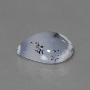 7.56 ct Multicolor Dendritic Chalcedony Stone, Natural Dendritic Chalcedony in Pear Cabochon Shape for Sale