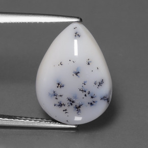 7.05 ct Multicolor Dendritic Chalcedony Gemstone, Dendritic Chalcedony Gem in Pear Cabochon Shape for Sale.