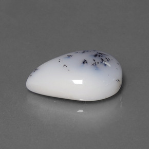 7.05 ct Multicolor Dendritic Chalcedony Stone, Natural Dendritic Chalcedony in Pear Cabochon Shape for Sale