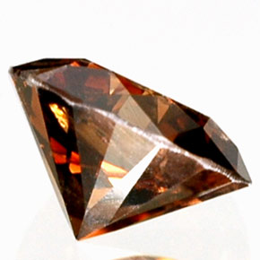 Diamond Gemstone in 5.5 mm Size for Sale, Diamond Stone in Orangy Cognac Color