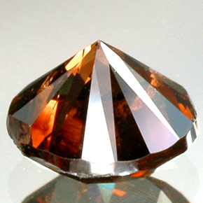 Diamond Gemstone in 5.7 mm Size for Sale, Diamond Stone in Orangy Cognac Color