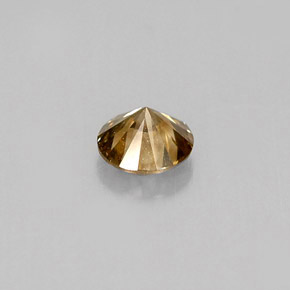 Diamond Gemstone in 4.3 mm Size for Sale, Diamond Stone in Golden Brown Color