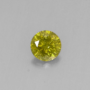 0.17 ct Yellow Diamond Gemstone, Diamond Gem in Diamond-Cut Shape for Sale.