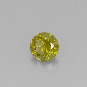 0.17 ct Yellow Diamond Stone, Natural Diamond in Diamond-Cut Shape for Sale