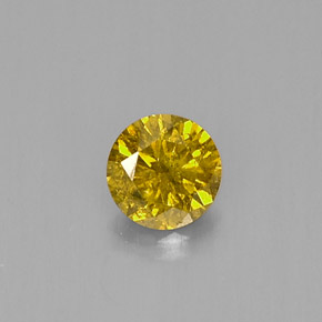 0.20 ct Yellow Diamond Gemstone, Diamond Gem in Diamond-Cut Shape for Sale.