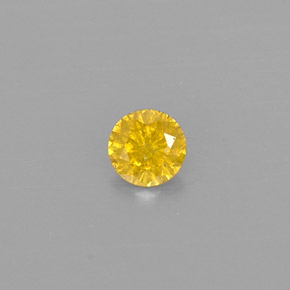 0.10 ct Yellow Diamond Gemstone, Diamond Gem in Diamond-Cut Shape for Sale.