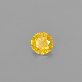 0.10 ct Yellow Diamond Stone, Natural Diamond in Diamond-Cut Shape for Sale