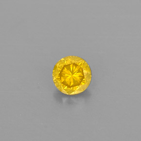 0.13 ct Yellow Diamond Gemstone, Diamond Gem in Diamond-Cut Shape for Sale.