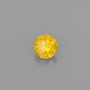 0.13 ct Yellow Diamond Stone, Natural Diamond in Diamond-Cut Shape for Sale