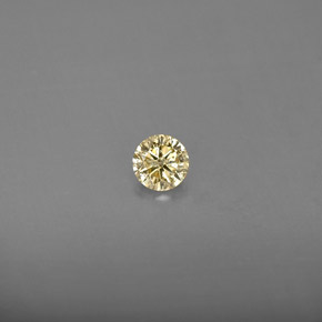 0.18 ct Yellow Diamond Gemstone, Diamond Gem in Diamond-Cut Shape for Sale.