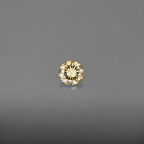 0.17 ct Yellow Diamond Gemstone, Diamond Gem in Diamond-Cut Shape for Sale.