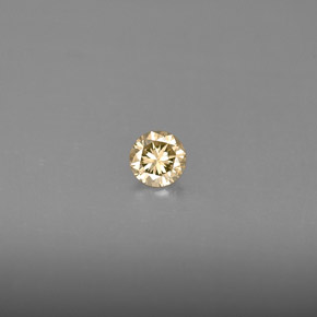 0.16 ct Yellow Diamond Gemstone, Diamond Gem in Diamond-Cut Shape for Sale.