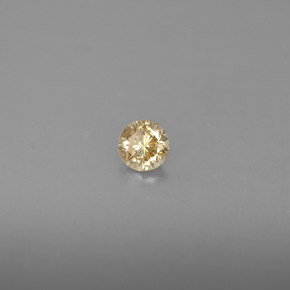 0.19 ct Yellow Diamond Stone, Natural Diamond in Diamond-Cut Shape for Sale