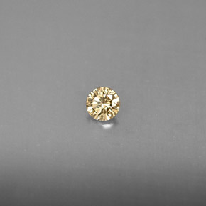 0.14 ct Yellow Diamond Stone, Natural Diamond in Diamond-Cut Shape for Sale