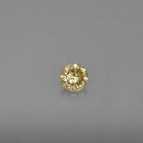 0.16 ct Yellow Diamond Gemstone, Diamond Gem in Diamond-Cut Shape for Sale.