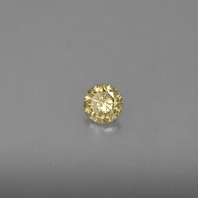 0.16 ct Yellow Diamond Stone, Natural Diamond in Diamond-Cut Shape for Sale