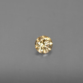 0.22 ct Yellow Diamond Stone, Natural Diamond in Diamond-Cut Shape for Sale