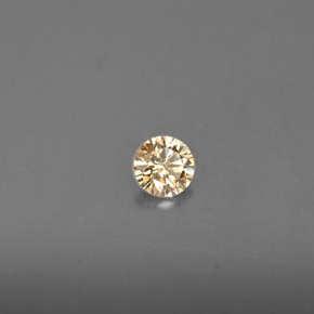 0.14 ct Yellow Diamond Stone, Natural Diamond in Diamond-Cut Shape for Sale