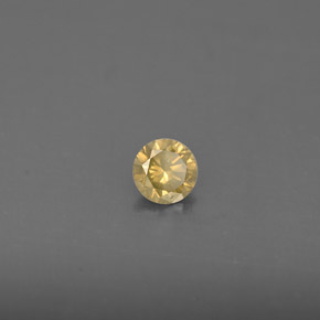 0.17 ct Yellow Diamond Stone, Natural Diamond in Diamond-Cut Shape for Sale