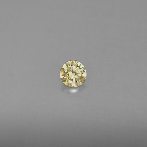 0.13 ct Yellow Diamond Stone, Natural Diamond in Diamond-Cut Shape for Sale