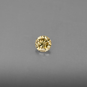0.17 ct Yellow Diamond Gemstone, Diamond Gem in Diamond-Cut Shape for Sale.