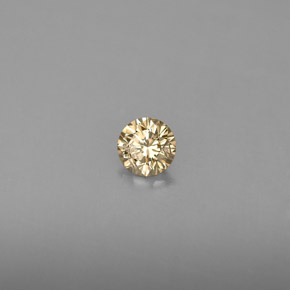 0.19 ct Yellow Diamond Stone, Natural Diamond in Diamond-Cut Shape for Sale