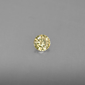 0.14 ct Yellow Diamond Gemstone, Diamond Gem in Diamond-Cut Shape for Sale.
