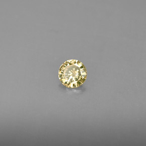 0.14 ct Yellow Diamond Stone, Natural Diamond in Diamond-Cut Shape for Sale