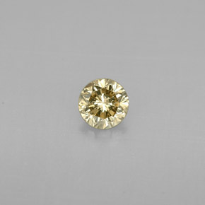 0.23 ct Yellow Diamond Gemstone, Diamond Gem in Diamond-Cut Shape for Sale.