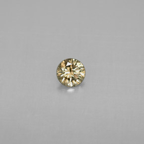 0.20 ct Yellow Diamond Stone, Natural Diamond in Diamond-Cut Shape for Sale
