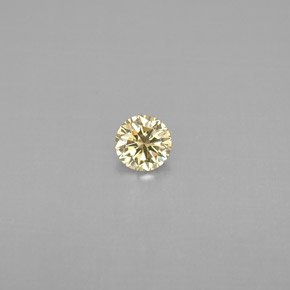 0.19 ct Yellow Diamond Gemstone, Diamond Gem in Diamond-Cut Shape for Sale.